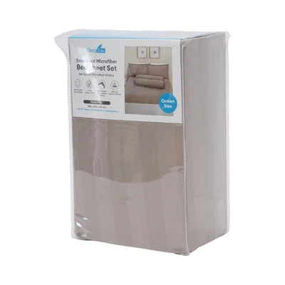 Gambar Sleeplite 160x200 cm Set 5 Pcs Seprai Queen Microfiber Emboss - Cokelat Tan