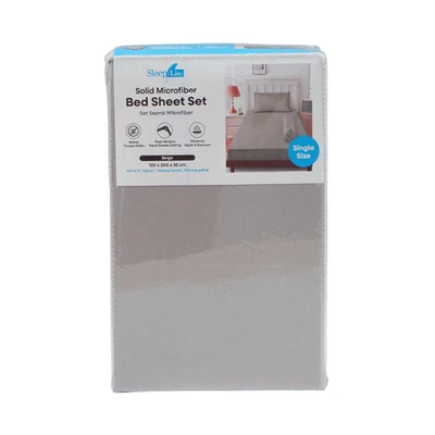 Gambar Sleeplite 120x200 cm Set 3 Pcs Seprai Microfiber Single Solid - Krem Beige
