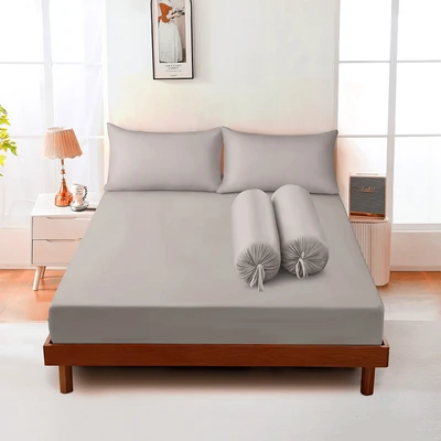 Gambar Sleeplite 180x200 cm Set 5 Pcs Seprai Microfiber King Solid - Krem Beige