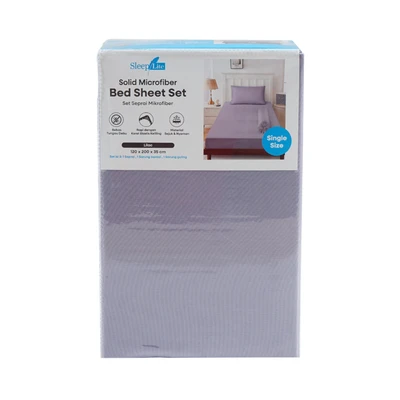 Gambar Sleeplite 120x200 cm Set 3 Pcs Seprai Microfiber Single Solid - Ungu Lilac