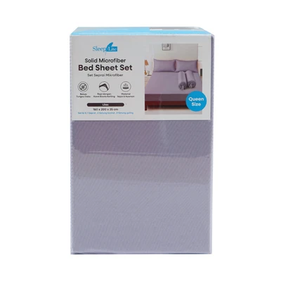 Gambar Sleeplite 160x200 cm Set 5 Pcs Seprai Microfiber Queen Solid - Ungu Lilac