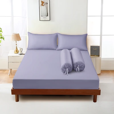 Gambar Sleeplite 180x200 cm Set 5 Pcs Seprai Microfiber King Solid - Ungu Lilac