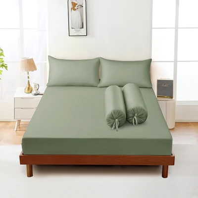 Gambar Sleeplite 160x200 cm Set 5 Pcs Seprai Microfiber Queen Solid - Hijau Matcha