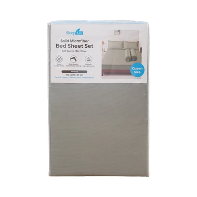 Gambar Sleeplite 160x200 cm Set 5 Pcs Seprai Microfiber Queen Solid - Hijau Matcha