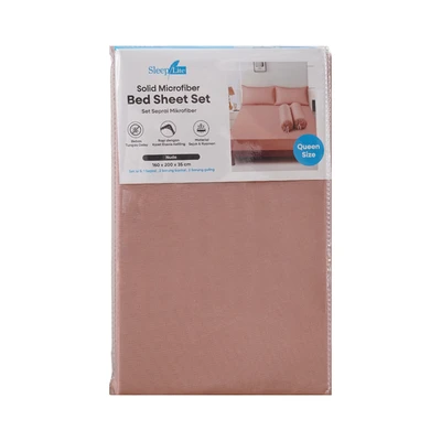 Gambar Sleeplite 160x200 cm Set 5 Pcs Seprai Microfiber Queen Solid - Nude