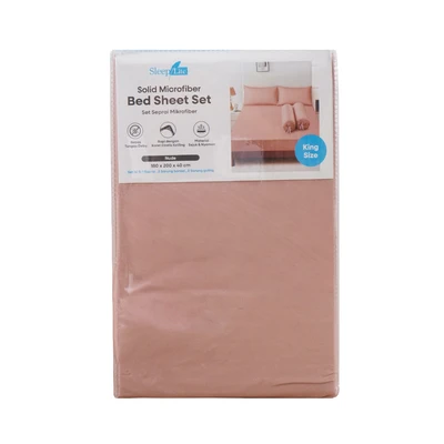 Gambar Sleeplite 180x200 cm Set 5 Pcs Seprai Microfiber King Solid - Nude