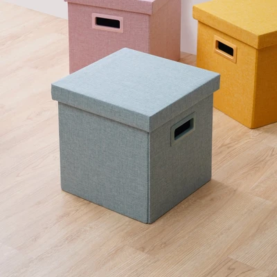 Gambar Stora Bangku Ottoman Lipat Soft Dengan Tutup 30x30 cm - Biru
