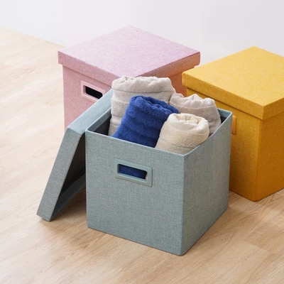 Gambar Stora Bangku Ottoman Lipat Soft Dengan Tutup 30x30 cm - Biru