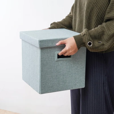 Gambar Stora Bangku Ottoman Lipat Soft Dengan Tutup 30x30 cm - Biru