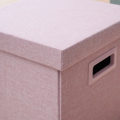 Gambar Stora Bangku Ottoman Lipat Soft Dengan Tutup 30x30 cm - Pink