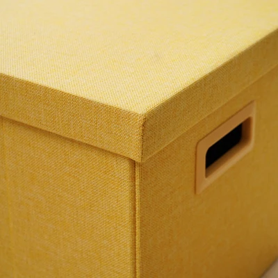 Gambar Stora Bangku Ottoman Lipat Soft Dengan Tutup 30x30 cm - Kuning