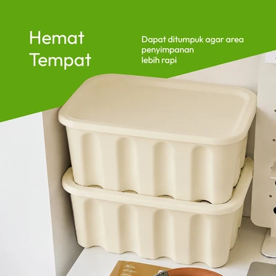 Gambar Stora Crate Kotak Penyimpanan 29x19x12 cm - Krem