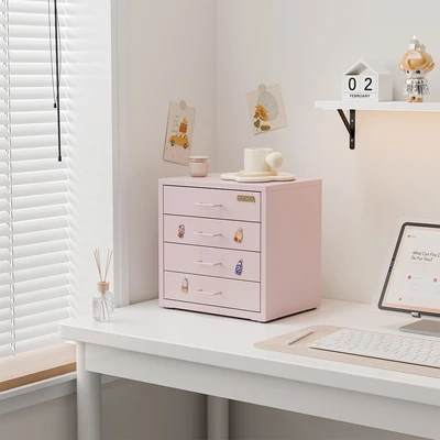 Gambar Stora Studia Laci Penyimpanan Mini 4 Tingkat - Pink