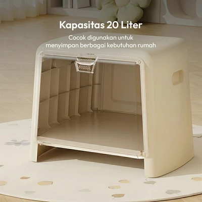 Gambar Stora Kotak Penyimpanan Front Opened 20 Liter - Krem Ivory