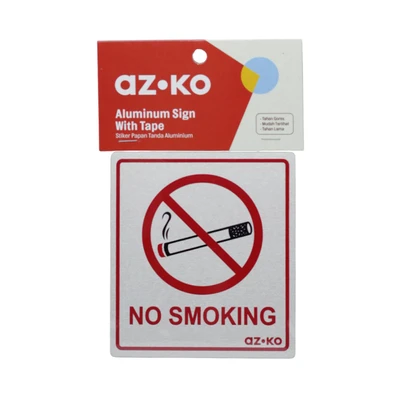 Gambar Azko Stiker Anodized Sign No Smoking 9x10 cm