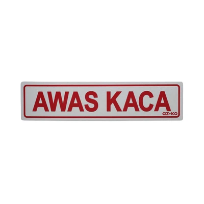 Gambar Azko Stiker Anodized Sign Awas Kaca 4.5x19.5 cm
