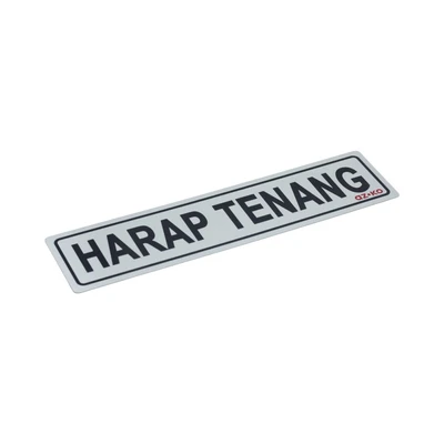 Gambar Azko Stiker Anodized Sign Harap Tenang 4.5x19.5 cm