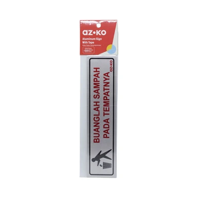Jual Azko 4 5 X 19 5 Cm Stiker Anodized Sign Buanglah Sampah Pada ...