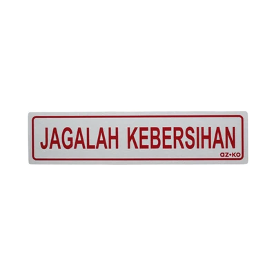 Gambar Azko Stiker Anodized Sign Jagalah Kebersihan 4.5x19.5 cm