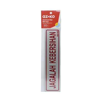 Gambar Azko Stiker Anodized Sign Jagalah Kebersihan 4.5x19.5 cm