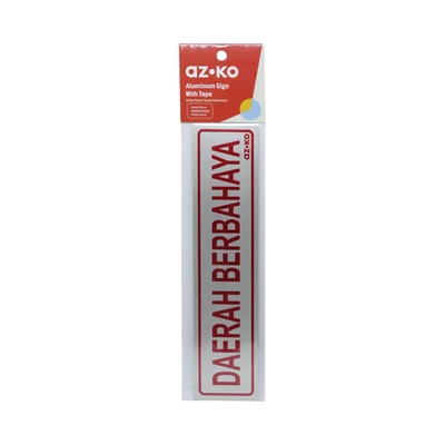 Jual Azko 4 5 X 19 5 Cm Stiker Anodized Sign Daerah Berbahaya Putih ...