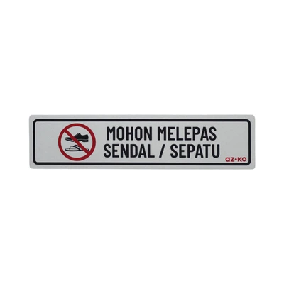 Gambar Azko Stiker Anodized Sign Mohon Melepas Sendal/Sepatu