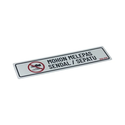 Gambar Azko Stiker Anodized Sign Mohon Melepas Sendal/Sepatu