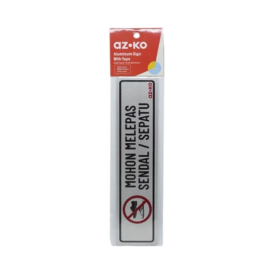 Gambar Azko Stiker Anodized Sign Mohon Melepas Sendal/Sepatu