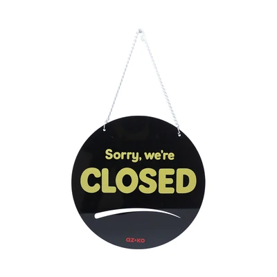 Gambar Azko Stiker Anodized Sign Come In Were Open & Sorry Were Close 17x17 cm - Hitam