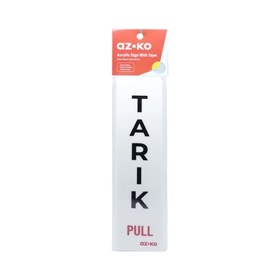 Gambar Azko Stiker Anodized Sign Dorong & Tarik 5x20 cm - Putih