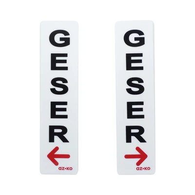 Gambar Azko Stiker Anodized Sign Geser Kanan & Kiri 5x20 cm - Putih