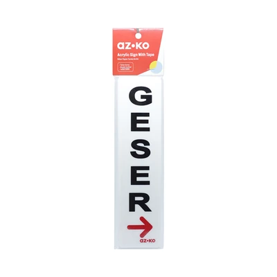 Gambar Azko Stiker Anodized Sign Geser Kanan & Kiri 5x20 cm - Putih