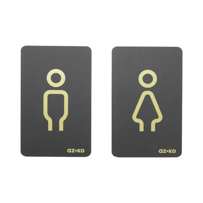 Gambar Azko Stiker Anodized Sign Toilet Ladies & Gents 10x16 cm - Abu-abu