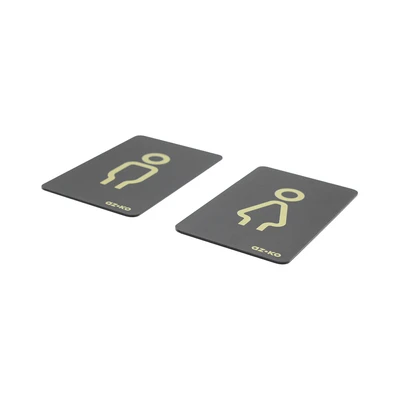 Gambar Azko Stiker Anodized Sign Toilet Ladies & Gents 10x16 cm - Abu-abu