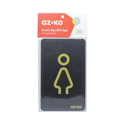 Gambar Azko Stiker Anodized Sign Toilet Ladies & Gents 10x16 cm - Abu-abu