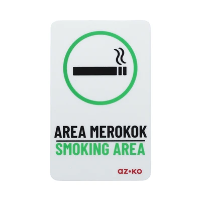Gambar Azko Stiker Anodized Sign Smoking Area 10x16 cm - Putih