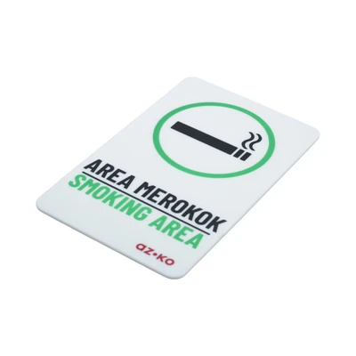 Gambar Azko Stiker Anodized Sign Smoking Area 10x16 cm - Putih