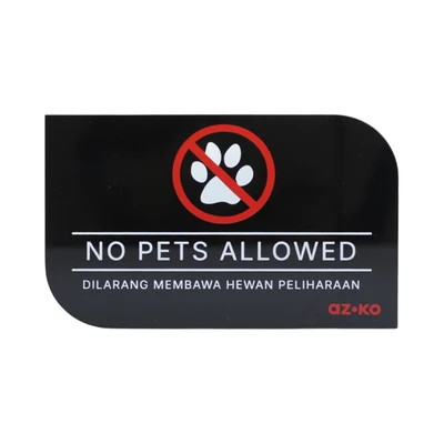 Gambar Azko Stiker Anodized Sign No Pets Allowed 10x16 cm - Hitam