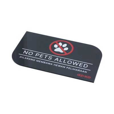 Gambar Azko Stiker Anodized Sign No Pets Allowed 10x16 cm - Hitam