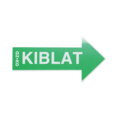 Gambar Azko Stiker Anodized Sign Kiblat 6x12 cm - Hijau
