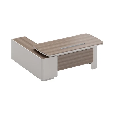 Gambar Informa Monthana-2 Meja Kantor Sisi Kanan 200x195x75 cm - Cokelat Teak