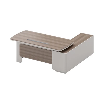 Gambar Informa Monthana-2 Meja Kantor Sisi Kiri 200x195x75 cm - Cokelat Teak