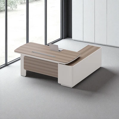 Gambar Informa Monthana-2 Meja Kantor Sisi Kiri 180x172.5x75 cm - Cokelat Teak