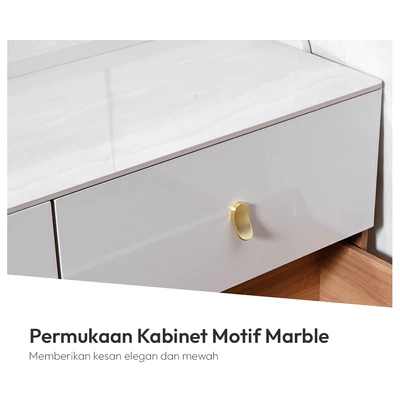 Gambar Informa Inka Kabinet 2 Pintu Dengan 3 Laci - Cokelat Khaki