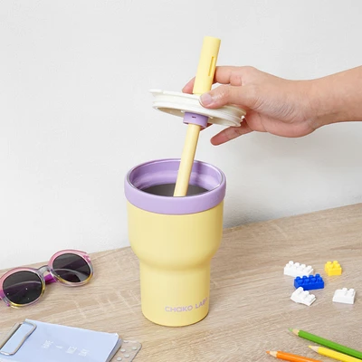 Gambar Chakolab Pangpang Tumbler Vacuum Flask Taro Custard 570 ml - Ungu/Kuning