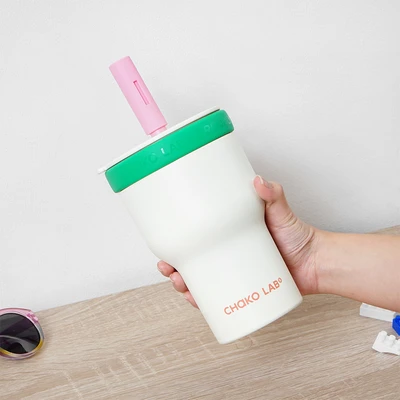 Gambar Chakolab Pangpang Tumbler Vacuum Flask Cherry Mint 570 ml - Putih