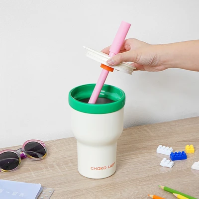 Gambar Chakolab Pangpang Tumbler Vacuum Flask Cherry Mint 570 ml - Putih