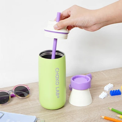 Gambar Chakolab Milk Pot Taro Botol Vacuum Flask 520 ml - Ungu/Hijau