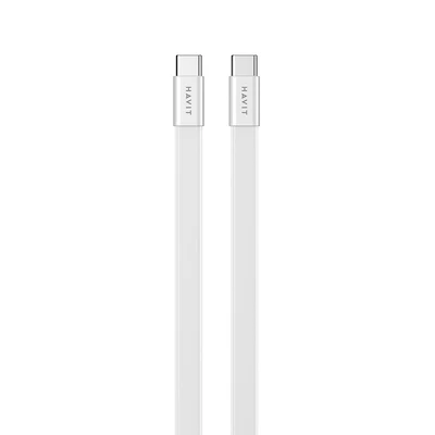 Gambar Havit Kabel Charger USB-C To USB-C Ultra Thin 1 Meter 60 Watt CB6380 - Putih