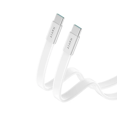 Gambar Havit Kabel Charger USB-C To USB-C Ultra Thin 1 Meter 60 Watt CB6380 - Putih